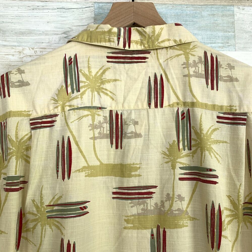 Columbia XCO Surfboard Hawaiian Camp Shirt Yellow Casual Travel Mens Medium - Picture 5 of 7